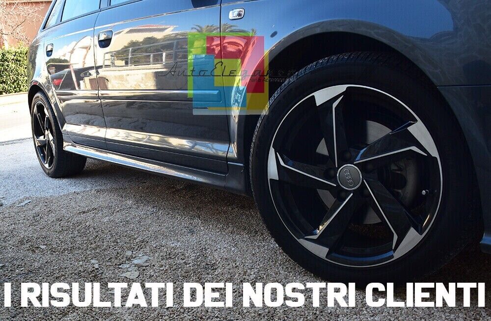 COPPIA MINIGONNE SOLO PER AUDI A3 8P 2004-2012 5 PORTE SPORTBACK LOOK RS3 0603 AUTOELEGANCERICAMBI