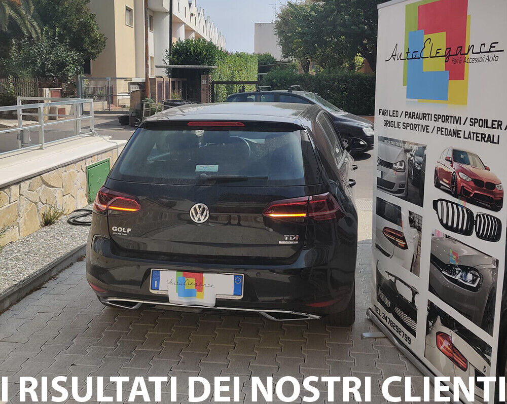 VW GOLF 7 DAL 2012-2016 DIFFUSORE POSTERIORE SOTTO PARAURTI LOOK 7.5 PLASTIC ABS
