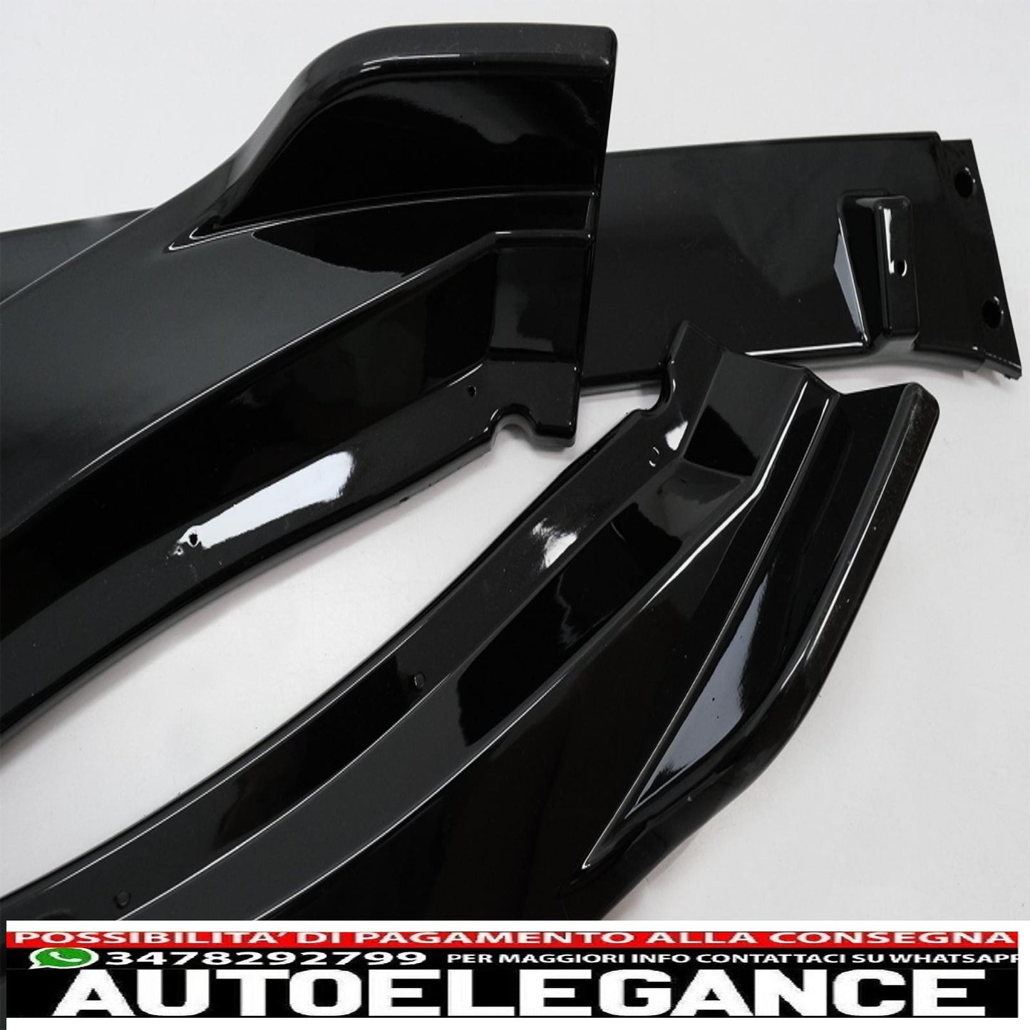 Front Bumper Additional Spoiler Lip Extension Suitable for Skoda Octavia III 5e Saloon Estate (2013-2016) Piano Black 