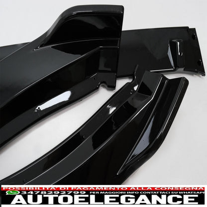 Front Bumper Additional Spoiler Lip Extension Suitable for Skoda Octavia III 5e Saloon Estate (2013-2016) Piano Black 