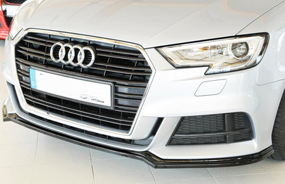 SPLITTER ADATTO PER AUDI A3 8V 2016-2019 LIFT S3 SLINE NERO LUCIDO (LISCIO)