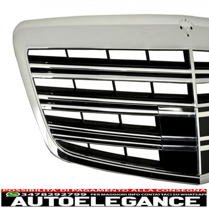 kit carrozzeria completo adatto per mercedes classe s w221 (2005-2011) lwb con griglia anteriore cromata e terminali di scarico neri