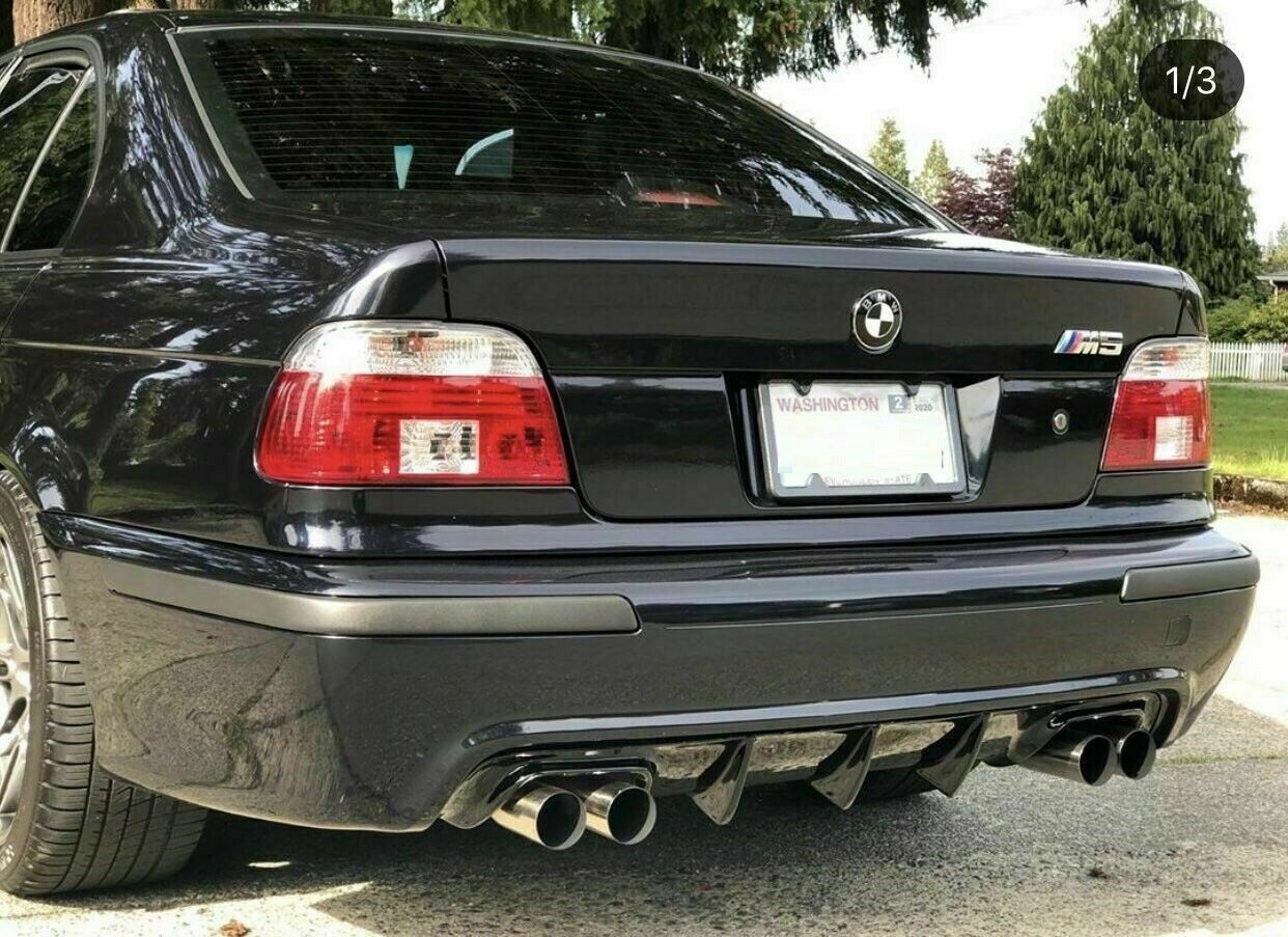M5 LOOK DIFFUSER BMW 5 SERIES E39 UNDER BUMPER GLOSSY BLACK ABS 0116