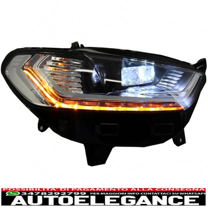 xenon look led drl headlights suitable for ford mondeo mk5 (2013-2016) dynamic and smooth sequential cornering lights chrome