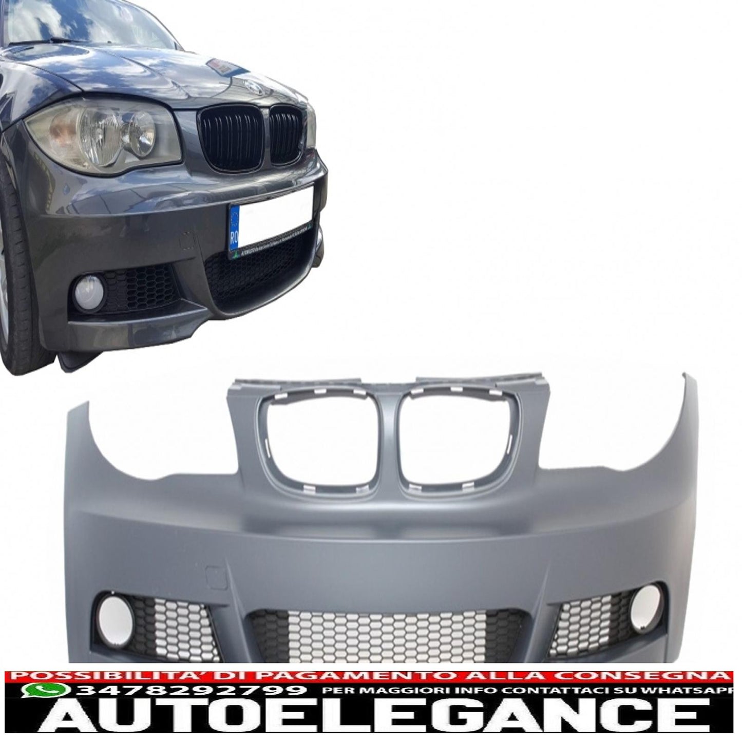 front bumper suitable for bmw 1 series e81 e82 e87 e88 (2009-up) m-tech m-technik design
