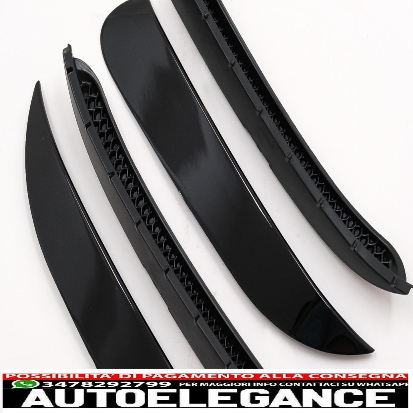 front and rear bumper splitter fins side vents aerodynamic conversion kit suitable for mercedes cla w117 facelift (2016-2018) cla45 design canard piano black