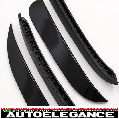 front and rear bumper splitter fins side vents aerodynamic conversion kit suitable for mercedes cla w117 facelift (2016-2018) cla45 design canard piano black