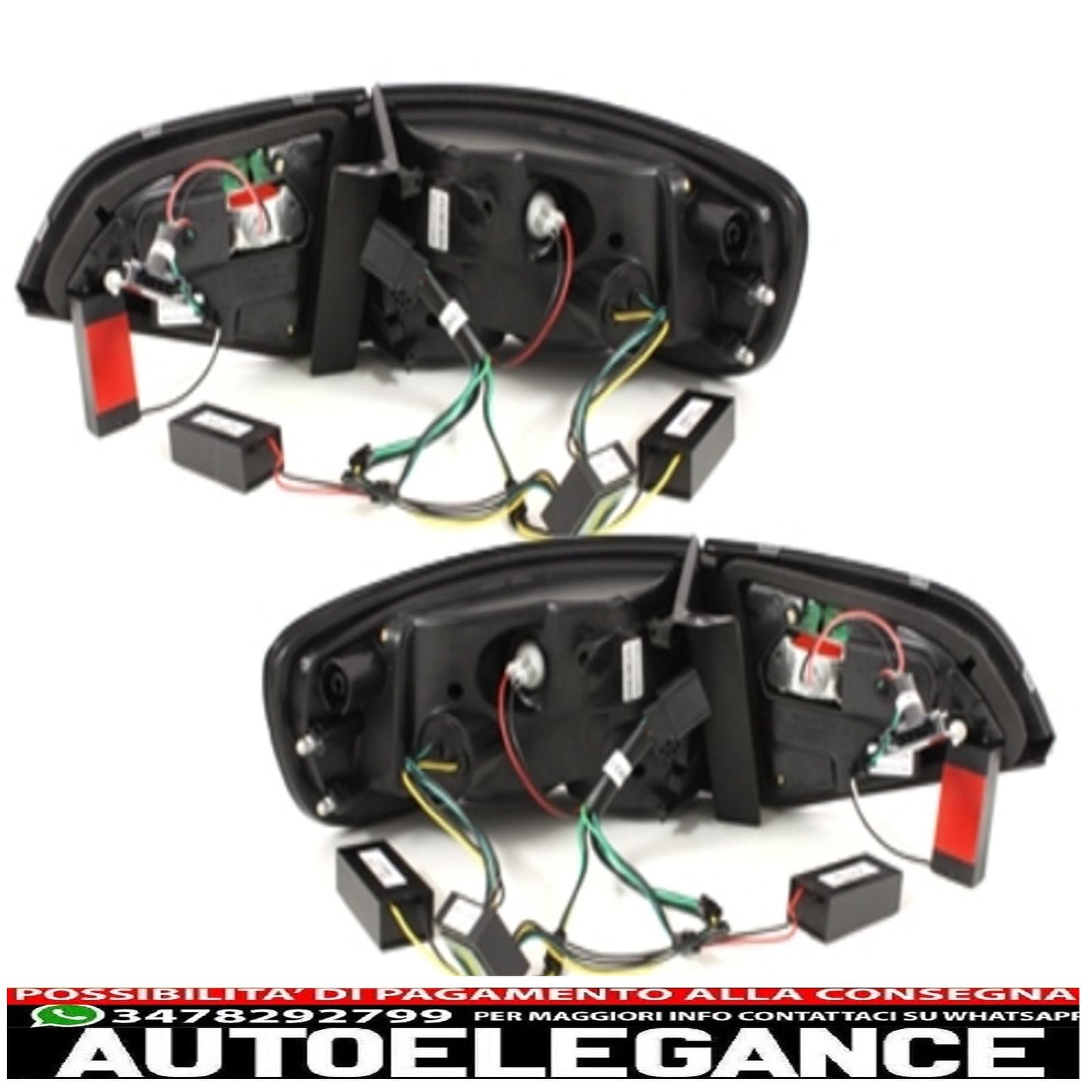 led drl headlights suitable for audi a4 b8 8k avant (2008-2011) with black/smoke led rear lights 
