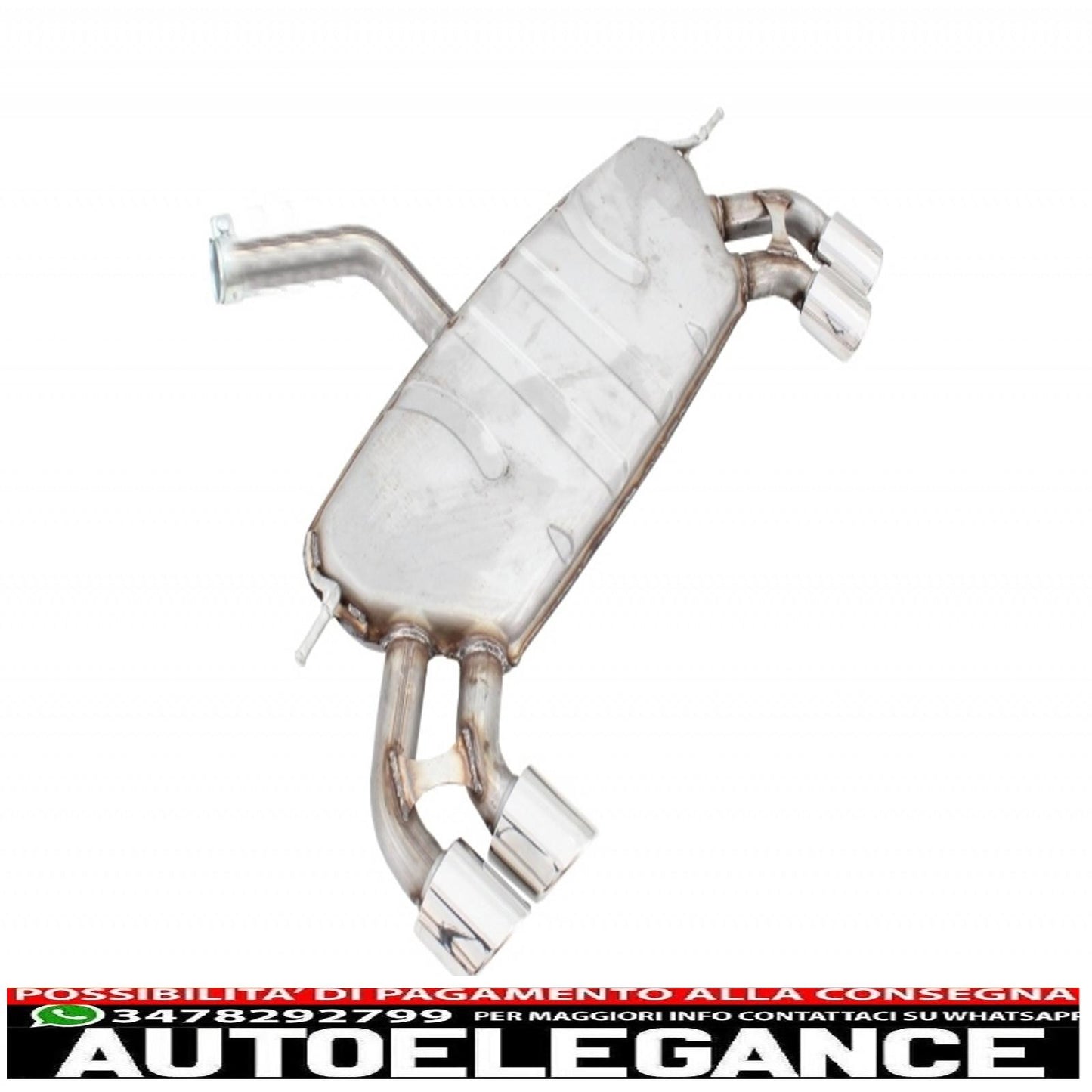 diffusore paraurti posteriore con impianto di scarico completo adatto per vw golf 7 vii (2013-2016) r design