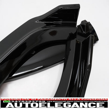 Front bumper additional spoiler suitable for audi a4 b9 8w sedan avant (2016-2018) piano black 