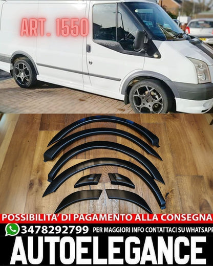 PARAFANGHI ALLARGATI ADATTI PER FORD TRANSIT MK3 FL 2006-2012 LOOK NERO OPACO