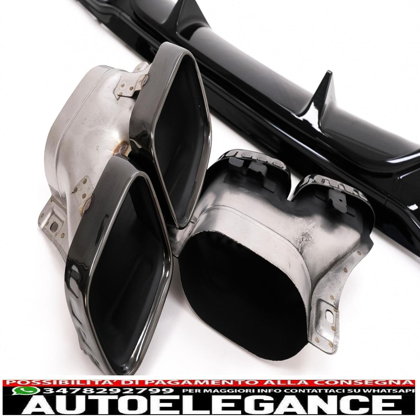 diffusore del paraurti posteriore con terminali di scarico neri adatti per mercedes classe e w213 s213 standard (2016-2020) design e63
