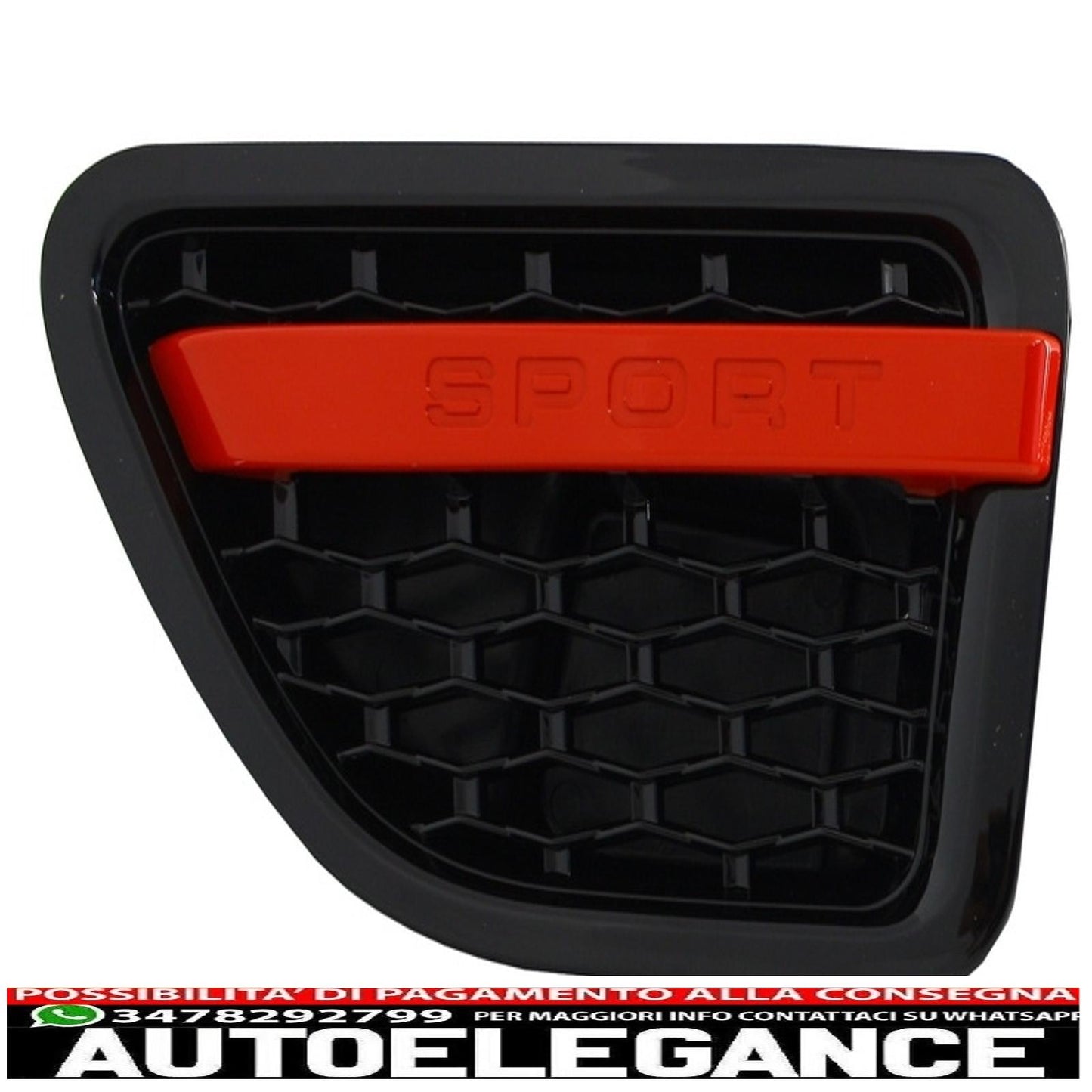 central grille and side vents group suitable for land rover sport l320 (2005-2008) autobiography look black red edition
