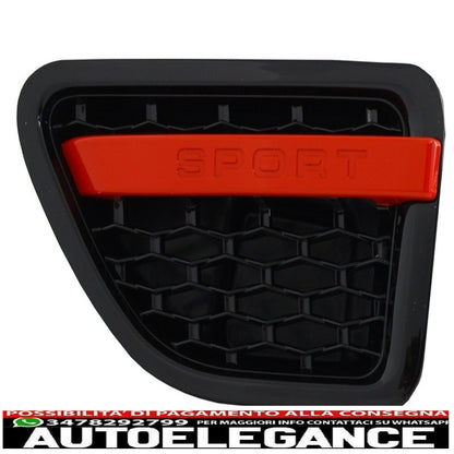 central grille and side vents group suitable for land rover sport l320 (2005-2008) autobiography look black red edition