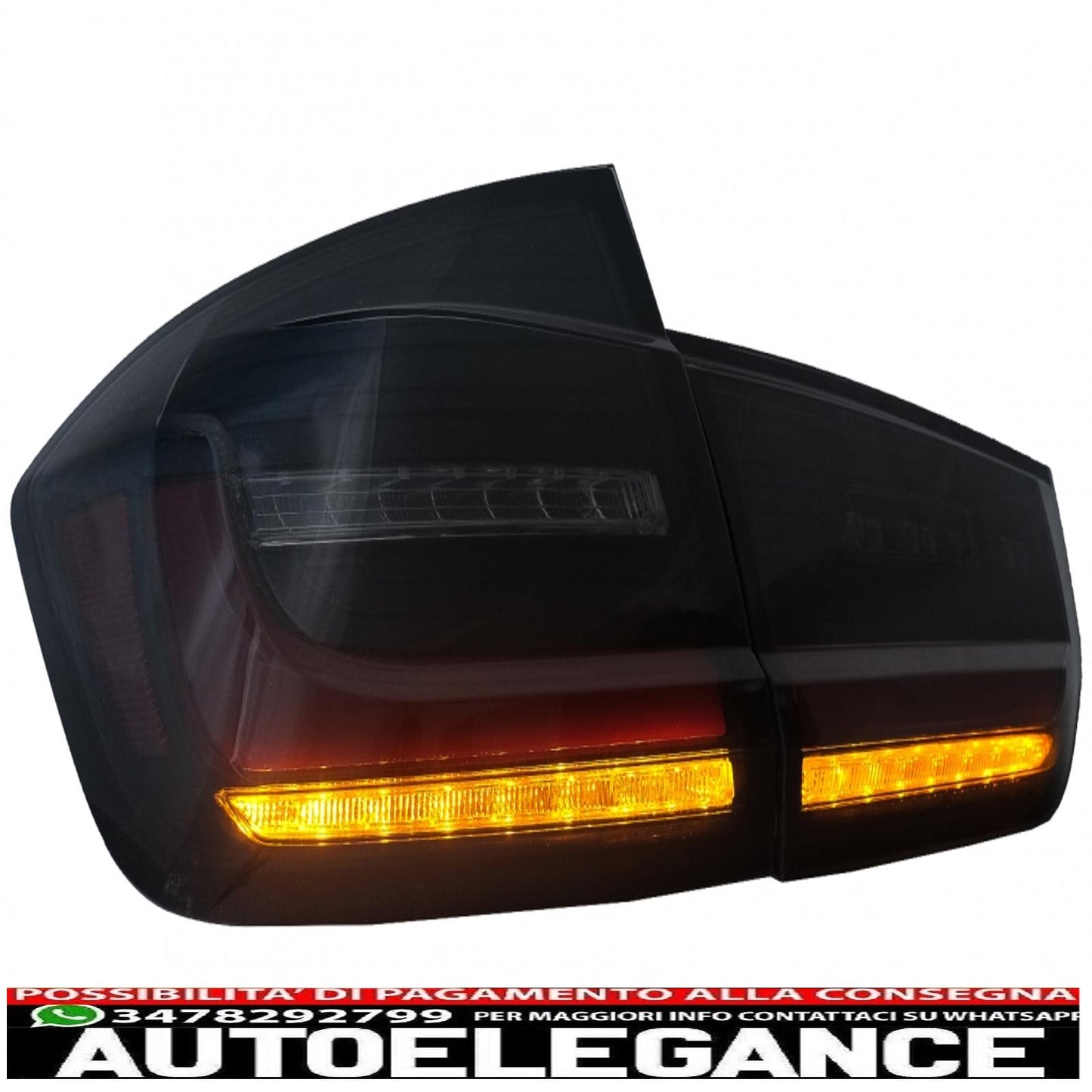 LED bar rear lights suitable for bmw 3 series f30 pre lci and lci (2011-2019) black smoke with dynamic sequential cornering light