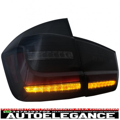 LED bar rear lights suitable for bmw 3 series f30 pre lci and lci (2011-2019) black smoke with dynamic sequential cornering light