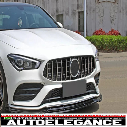 Front Bumper Spoiler Lip Fit For Mercedes Cla X118 C118 Sport Line Cla35 (2019-2023) Piano Black