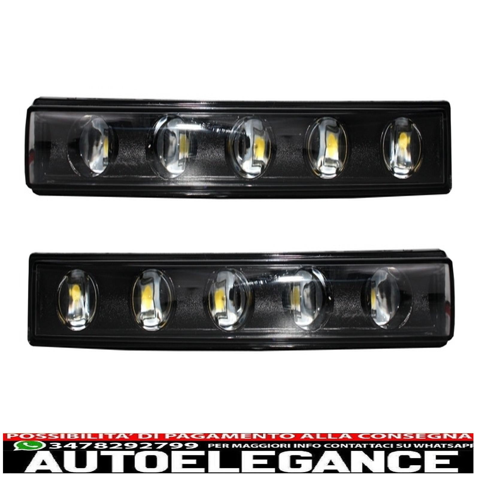 Coprifari neri led drl adatti per mercedes classe g w463 (1989-2012) g65 design con fari bi-xeno AUTOELEGANCERICAMBI