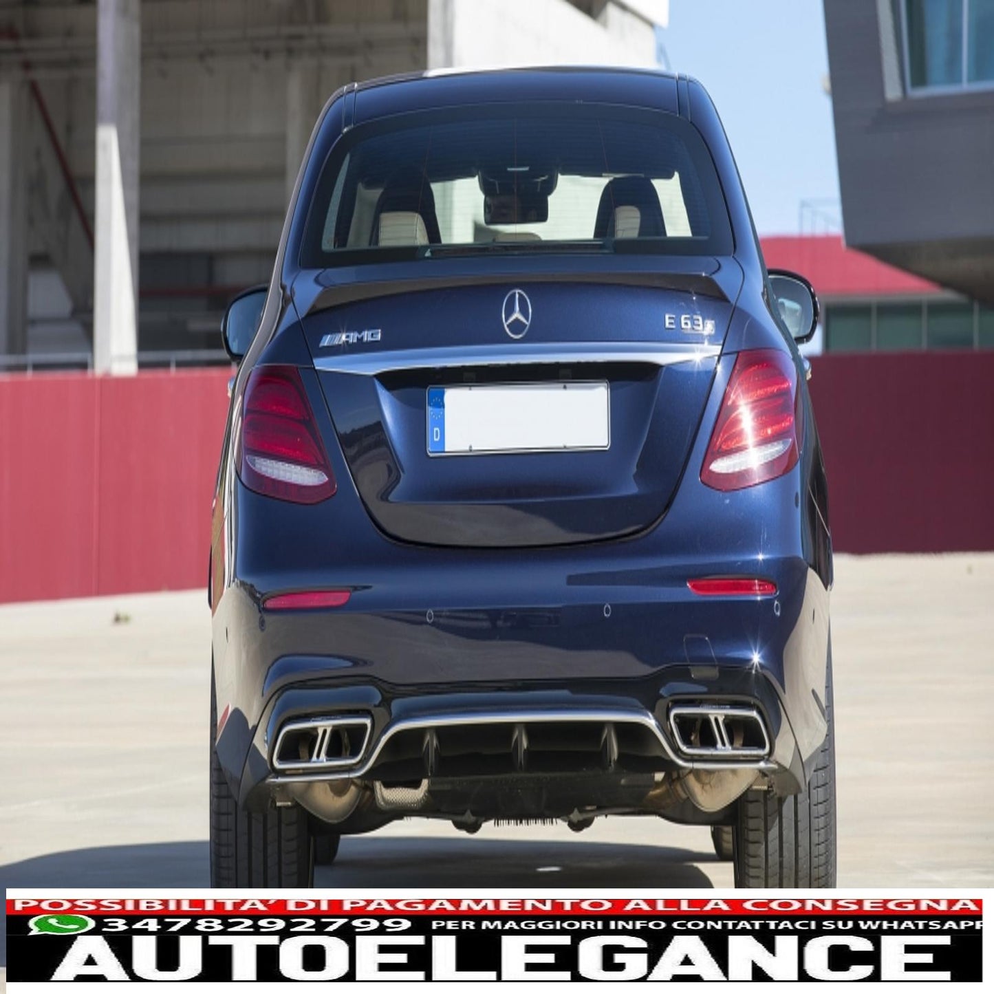diffusore posteriore adatto per mercedes classe e w213 (2016-2019) e63 design edizione cromata