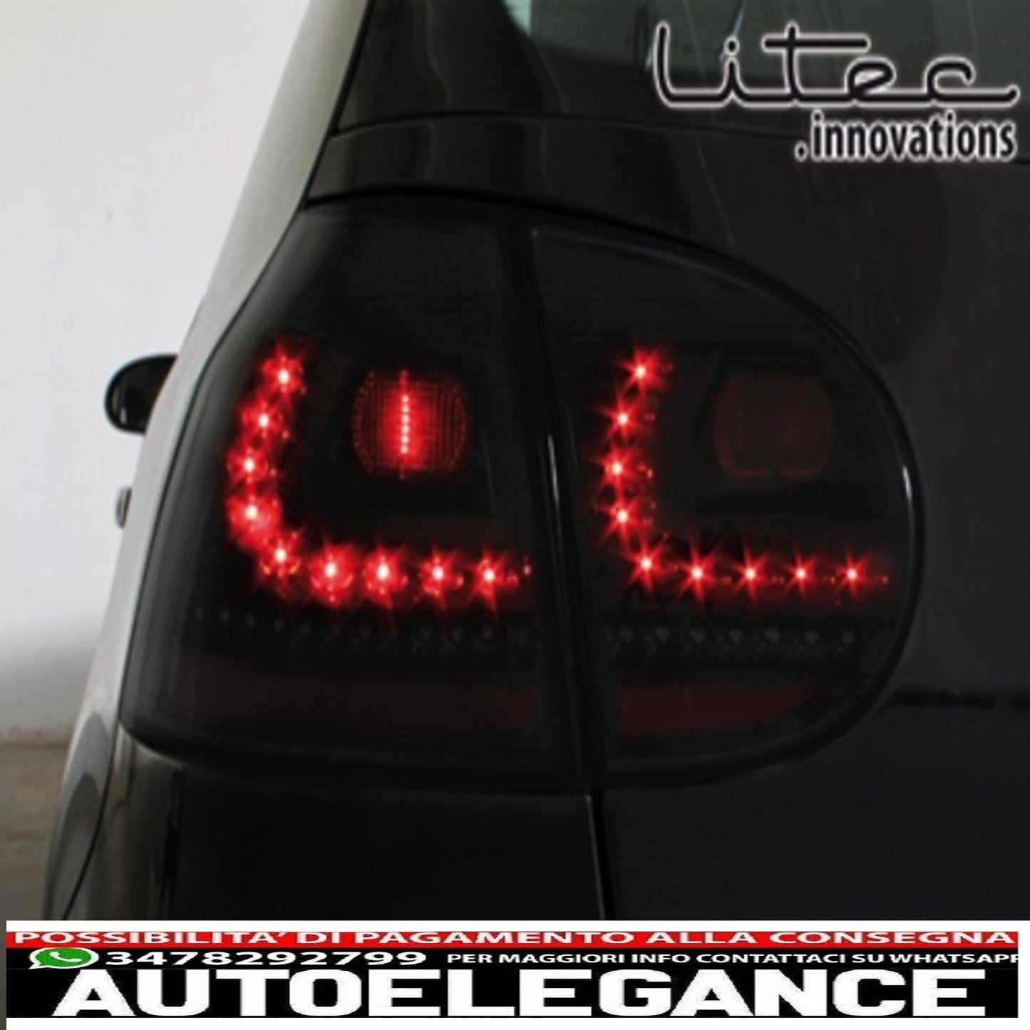 led rear lights for vw golf v 2003-2009 fog lights black/smoke