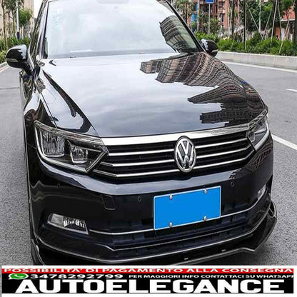 Front Bumper Lip Extension Spoiler Fit For VW Passat B8 3G Limousine Variant (2015-2018) Piano Black