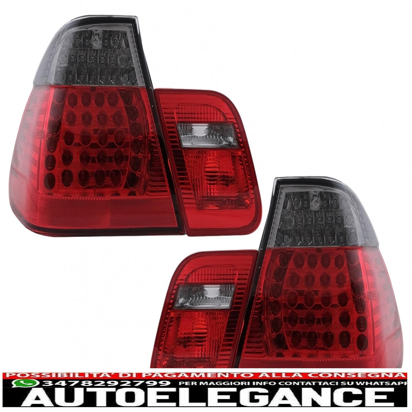 led rear lights suitable for bmw 3 series e46 limousine 4d (09.2001-03.2005) smoke red