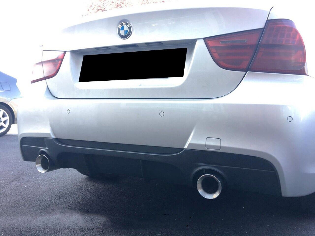 DIFFUSORE ADATTO PER BMW SERIE 3 E90 E91 2005-2012 MSPORT 1+1 NERO OPACO