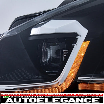 LED headlights and taillights suitable for vw golf 6 vi (2008-2013) with facelift g7.5 silver look dynamic and smooth sequential cornering lights with left hand drive