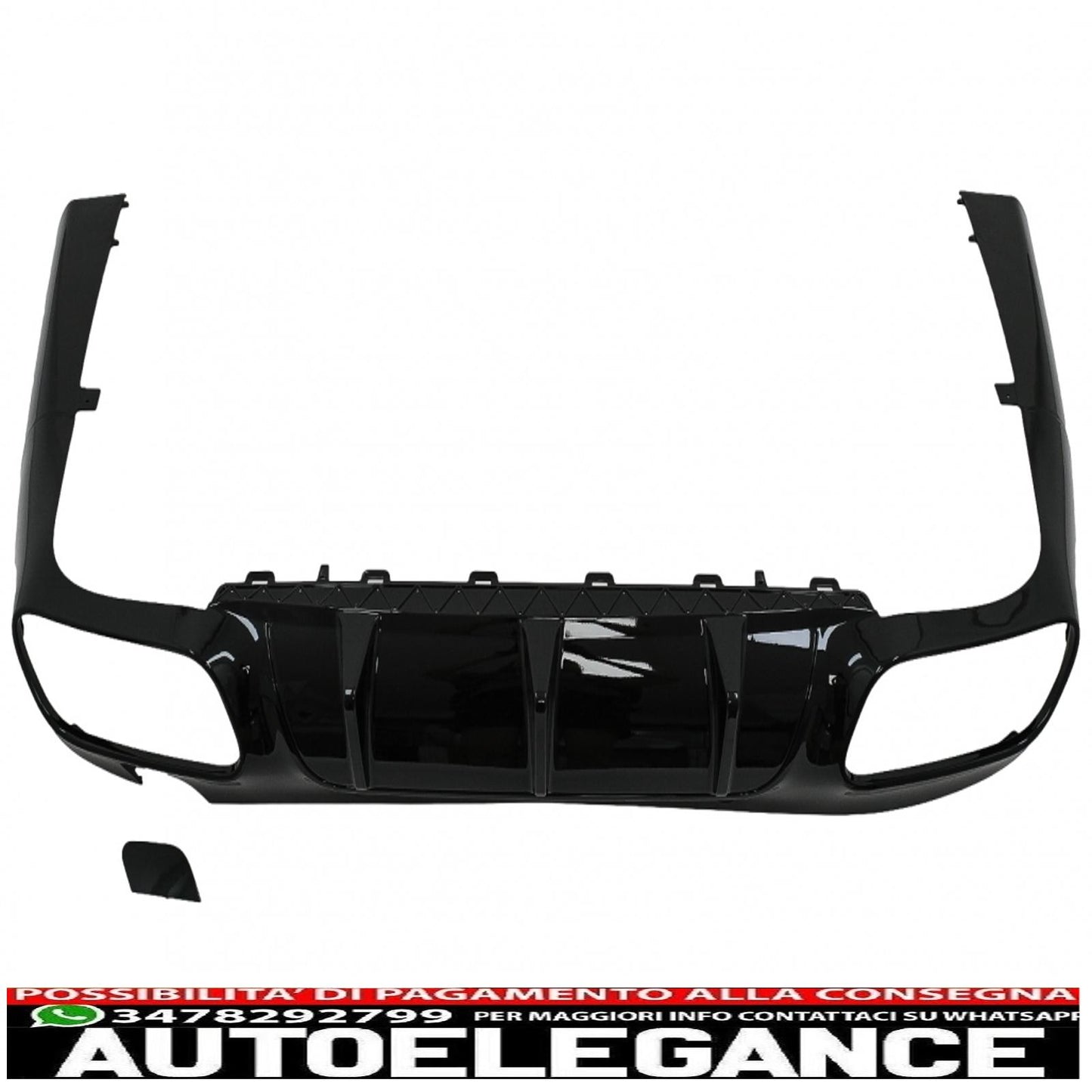 diffusore posteriore con terminali di scarico neri adatto per mercedes classe cls c257 sport line (2018-up) design cls63