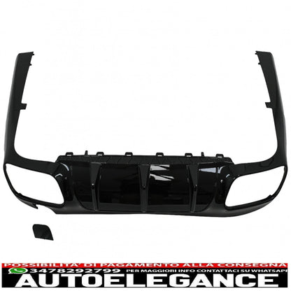 diffusore posteriore con terminali di scarico neri adatto per mercedes classe cls c257 sport line (2018-up) design cls63