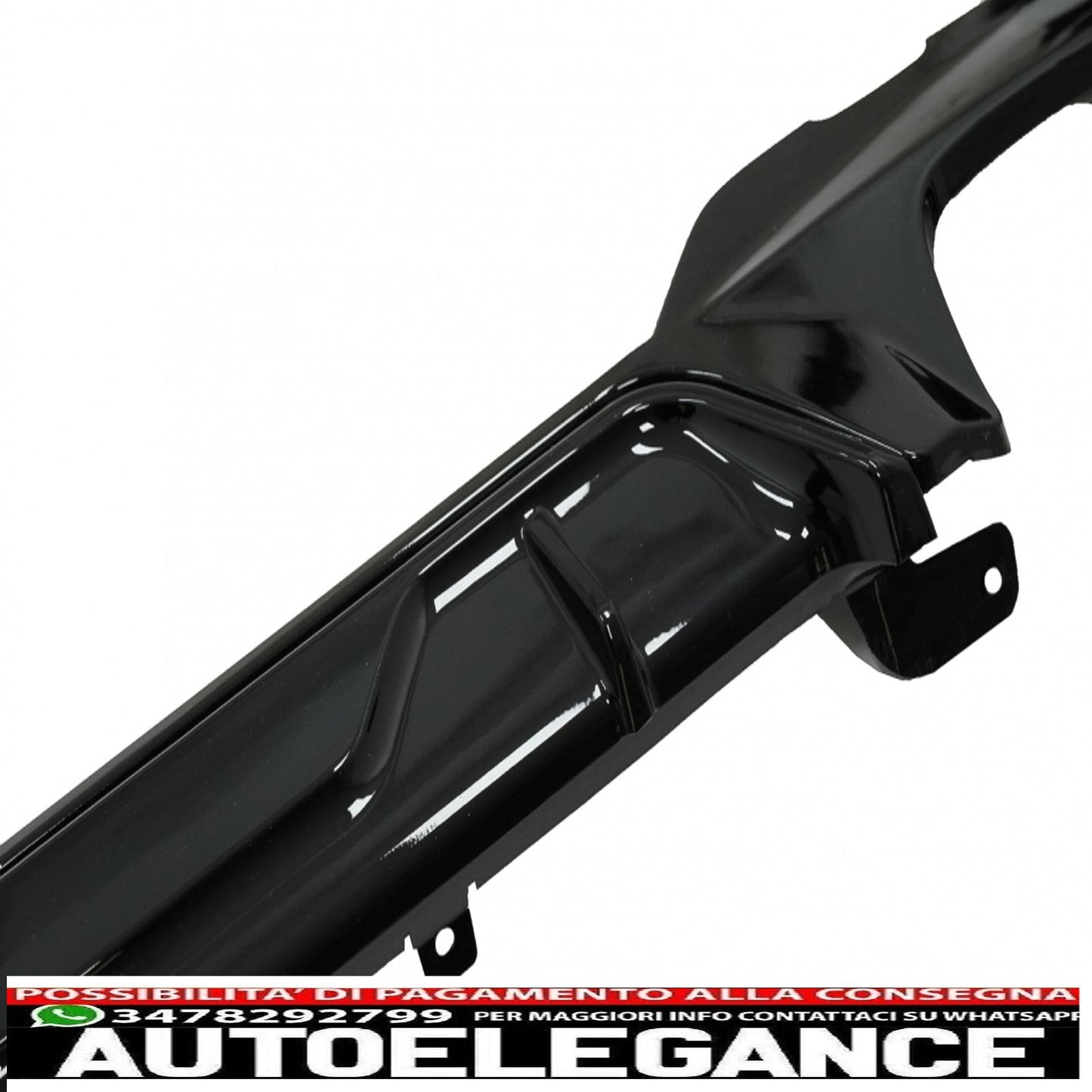 Diffusore mantovana per paraurti posteriore con terminali di scarico adatto per BMW Serie 3 G20 G28 Berlina G21 Touring (2018-up) M340i M Look Nero