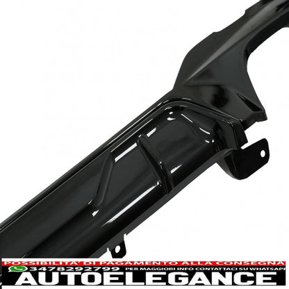 Diffusore mantovana per paraurti posteriore con terminali di scarico adatto per BMW Serie 3 G20 G28 Berlina G21 Touring (2018-up) M340i M Look Nero