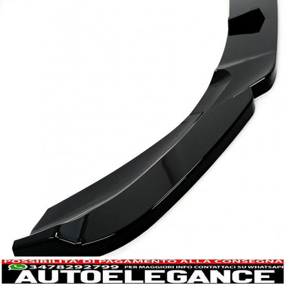Front bumper spoiler lip suitable for mercedes a-class w177 v177 sport-line / a35 (2018-up) piano black 