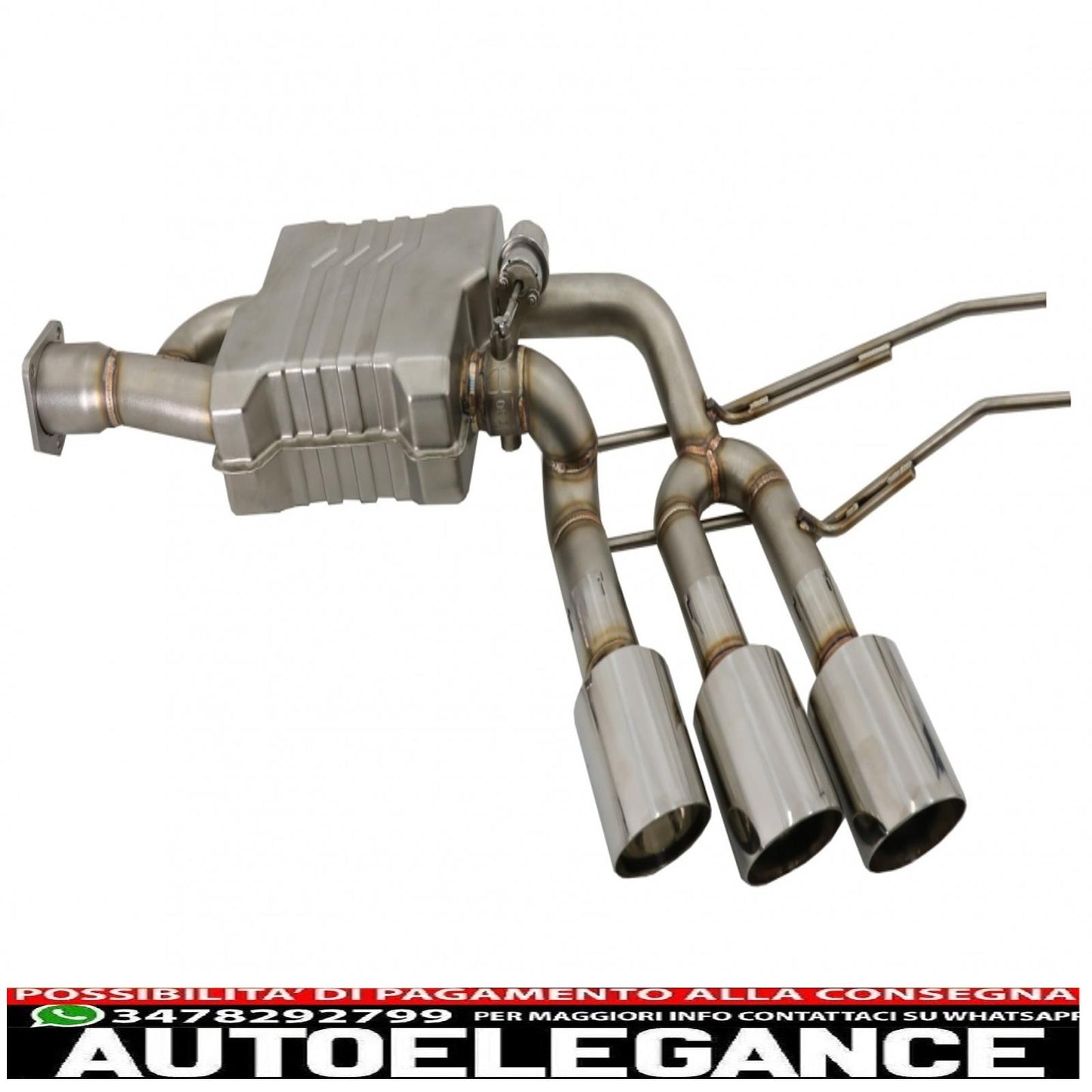 complete exhaust system suitable for mercedes g-class w463 (2009-2018) g500 g55 g63 g65 triple chrome exhaust tips with electronic valve