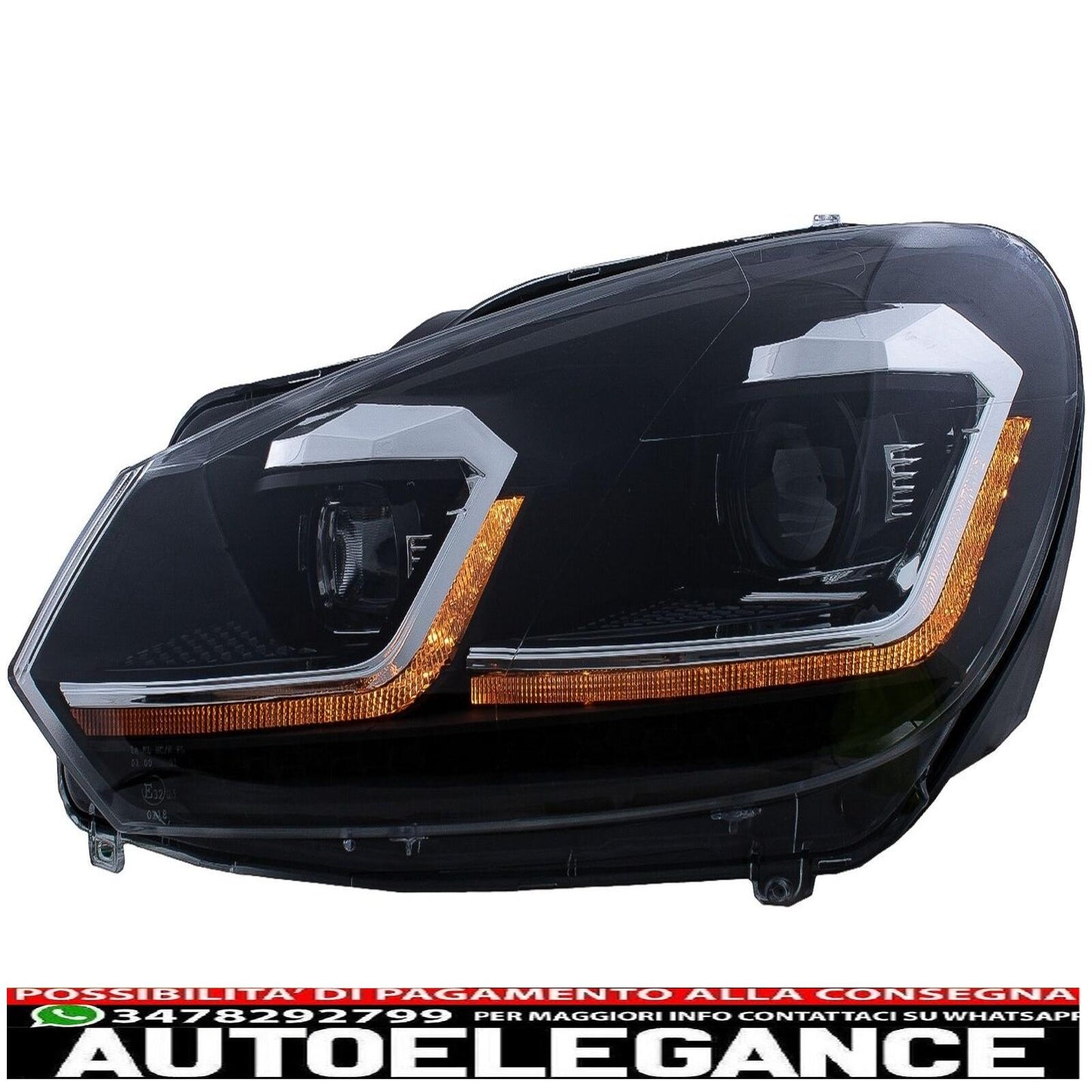 LED Headlights for VW Golf 6 VI 08-13 Facelift G7.5 Fire Silver Flowing Dynamic IT 
