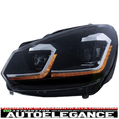 LED Headlights for VW Golf 6 VI 08-13 Facelift G7.5 Fire Silver Flowing Dynamic IT 