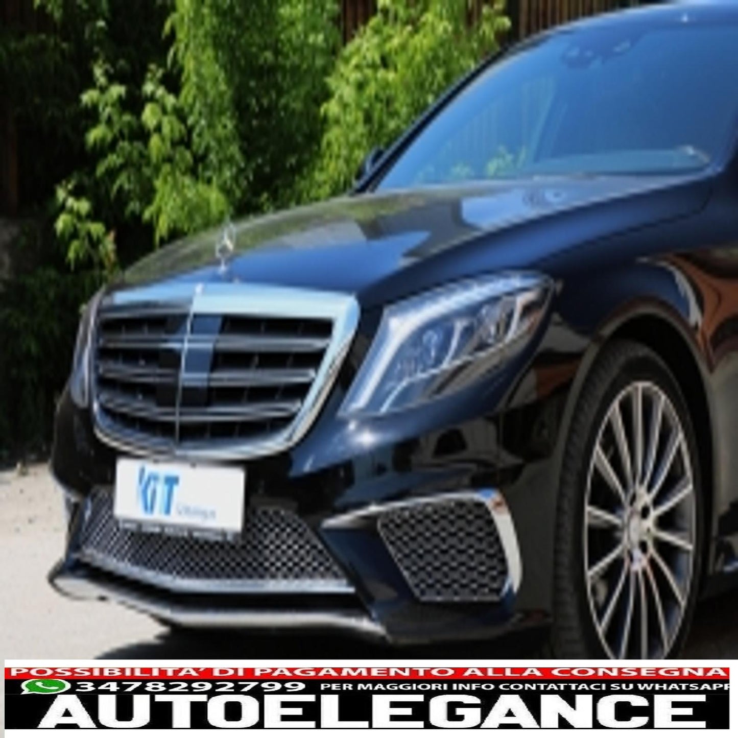 paraurti anteriore con minigonne laterali adatto per mercedes classe s w222 (2013-06.2017) design s65