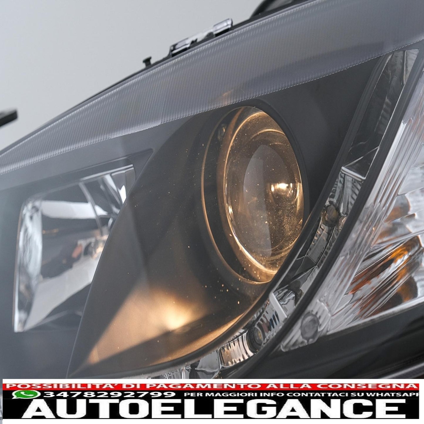 drl led headlights suitable for opel astra g (09.1997-02.2004) black 