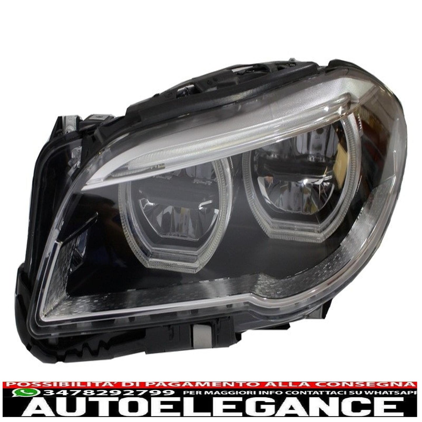 fari anteriori full led adatti per bmw serie 5 f10 f11 (2011-2013) angel eye