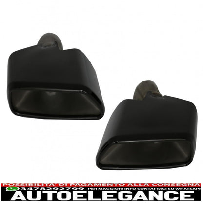 diffusore con terminali di scarico e spoiler per bagagliaio adatto per BMW Serie 5 G30 Limousine (2017-up) 540 m Performance Look Piano Black