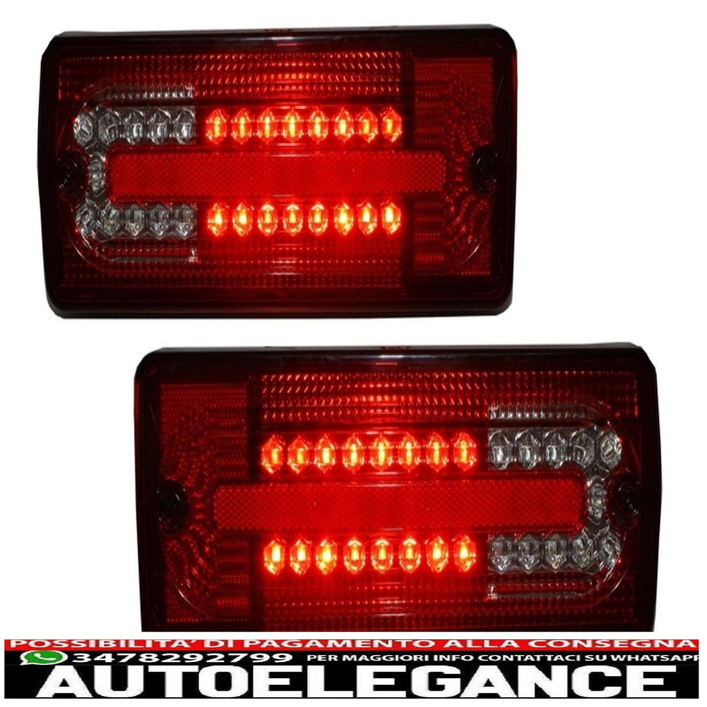 led rear lights suitable for mercedes g class w463 (1989-2015) red transparent