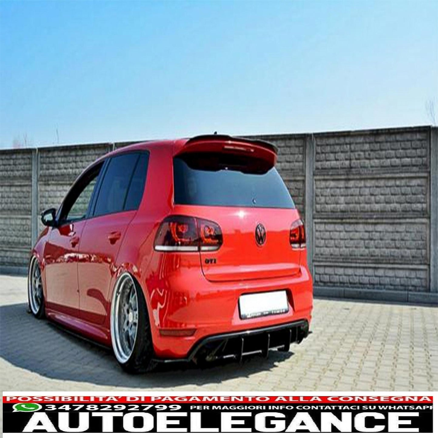 estensione paraurti posteriore per diffusore e splitter laterali posteriori adatta per vw golf vi 6 gti (2008-2013) nero