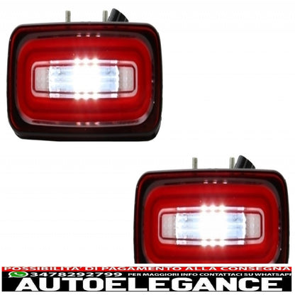 fanali posteriori full led barra luminosa con fendinebbia e indicatori di direzione fumé adatti per mercedes benz classe g w463 (1989-2015) indicatori di direzione sequenziali dinamici rossi