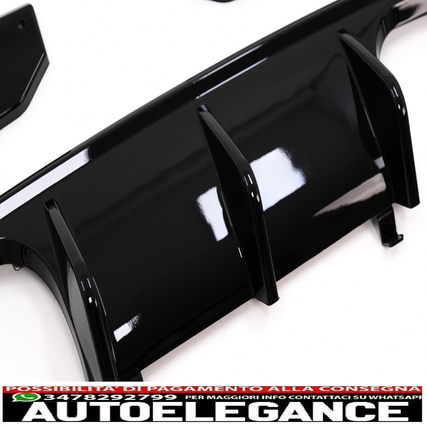 Aerodynamic Body Kit Front Bumper Lip &amp; Air Diffuser Fit For BMW F80 M3 Sedan F82 M4 Coupe (2014-2019) M Sport Design Piano Black