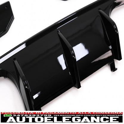 Aerodynamic Body Kit Front Bumper Lip &amp; Air Diffuser Fit For BMW F80 M3 Sedan F82 M4 Coupe (2014-2019) M Sport Design Piano Black