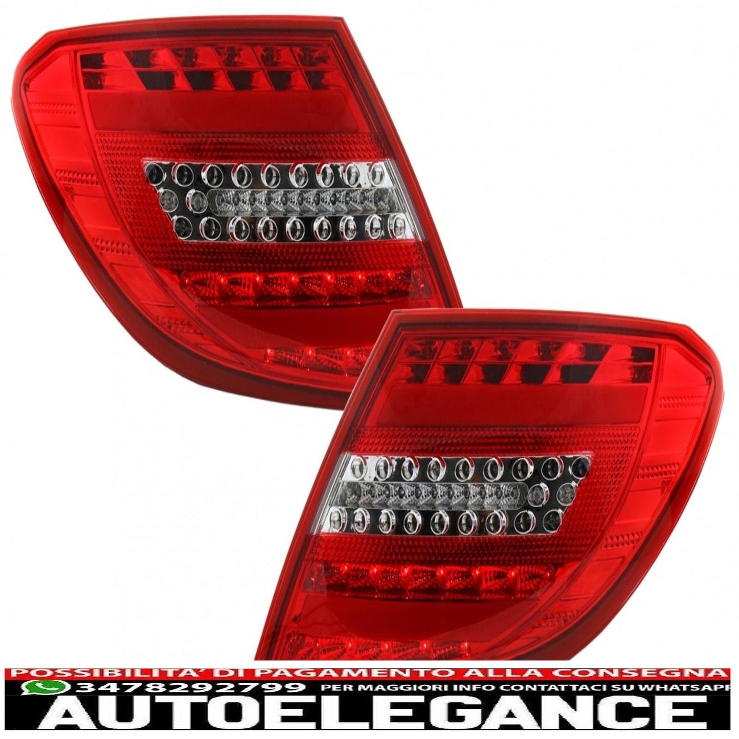 fanali posteriori full led adatti per mercedes classe c w204 (2007-2012) design restyling