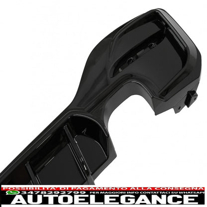 spoiler paraurti posteriore mantovana diffusore doppia uscita adatto per bmw serie 1 f20 f21 lci (2015-2019) nero pianoforte