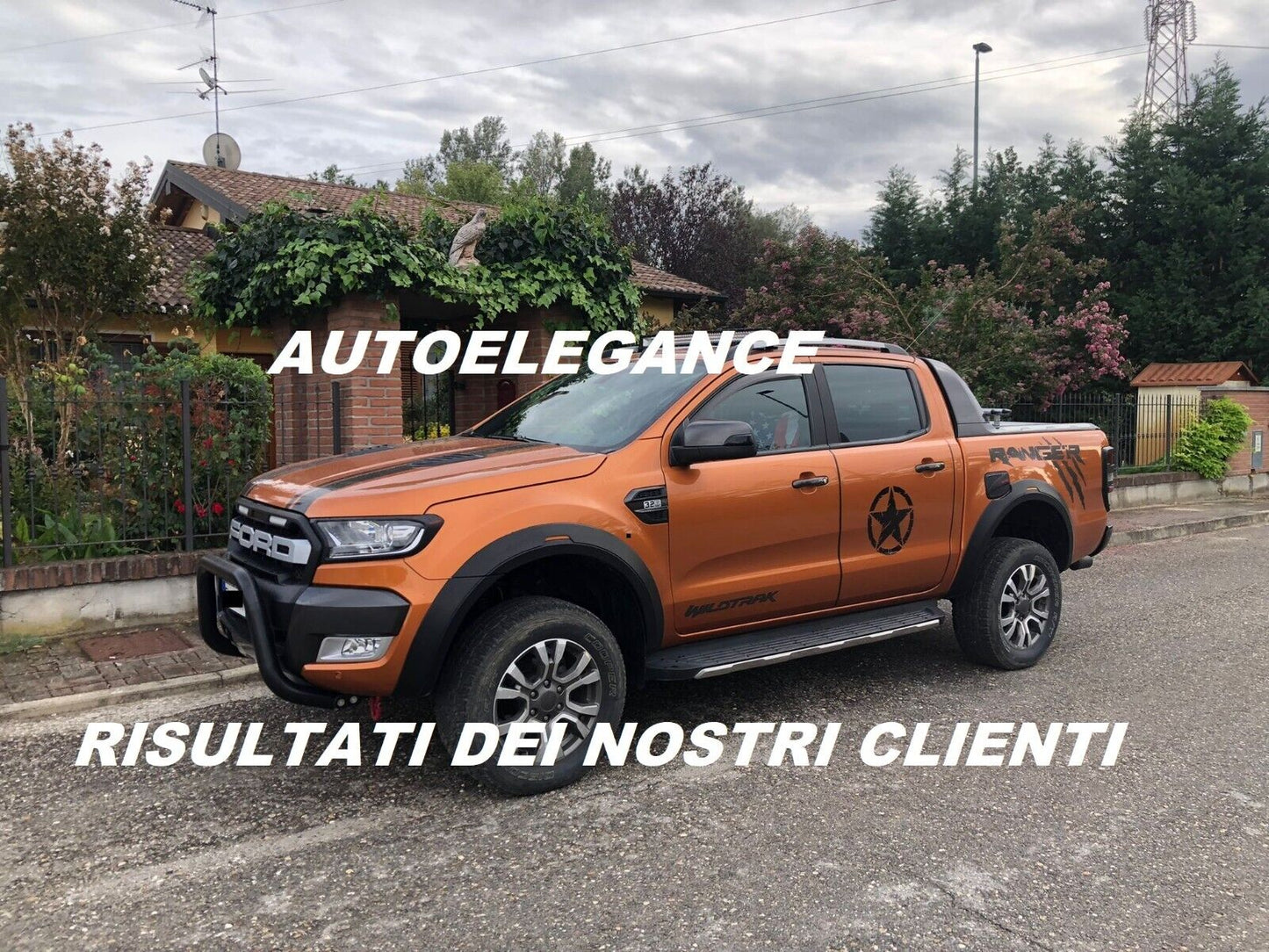 BULLBAR ADATTO PER FORD RANGER T6 2015+ NERO OPACO AUTOELEGANCERICAMBI