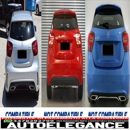 Rear bumper valance diffuser suitable for mercedes w176 a class (2012-2018) a45 facelift design red edition