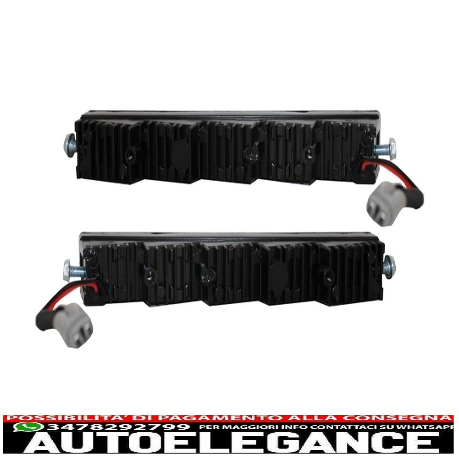 Coprifari neri led drl cromati adatti per mercedes classe g w463 (1989-2012) g65 design con fari bi-xeno AUTOELEGANCERICAMBI